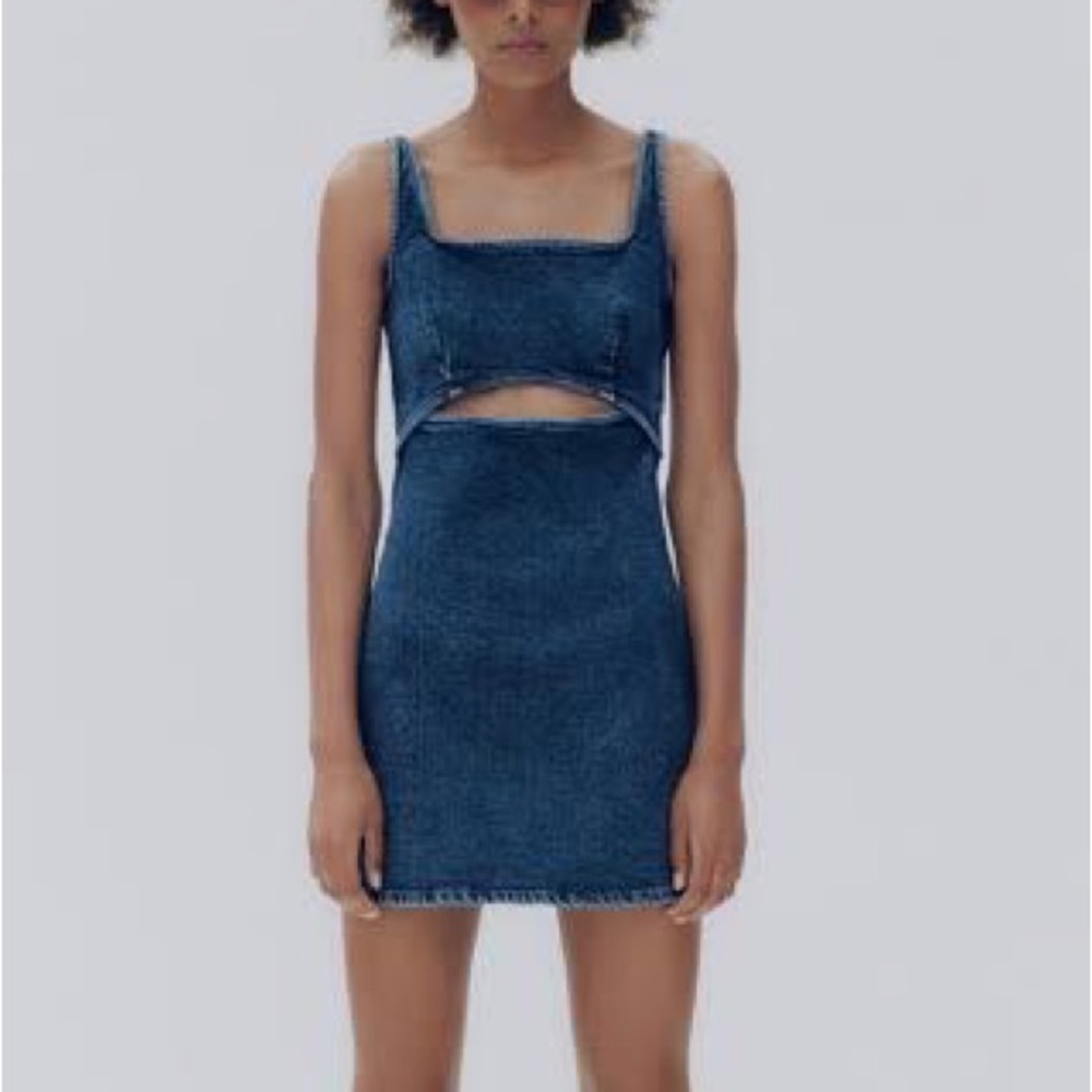 Zara Cutout Denim Mini Dress Size Small